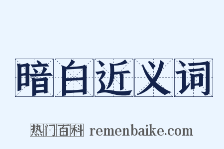 暗白近义词是什么意思的图片